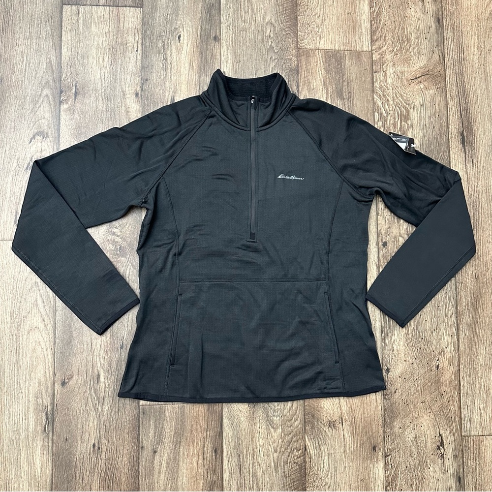 eddie bauer 1/4 zip Activewear Outdoor Hiking pullover Women’s Size L Black